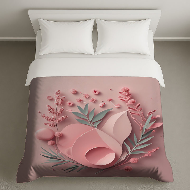 Housse de couette florale en papier, Lit simple