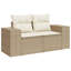 Ensemble de canapé de jardin Vidaxl beige PE rotin grand matériaux résistants aux UV