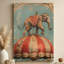 «Nostalgic Vintage Elephant on Circus Tent Dome», impression sur toile