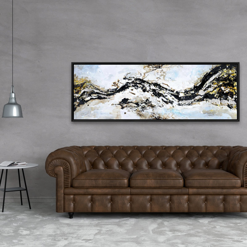 «Abstract and Texturized Paint Splash» sur toile, H 20 po x l 60 po