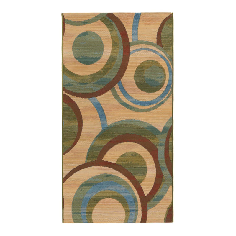 Laraine Washable Abstract Indoor / Outdoor Rug, Runner 2'7" x 5'3"