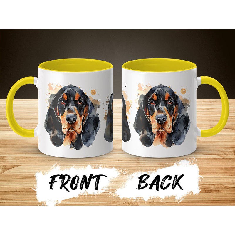 11oz Watercolour Basset Hound Design Coffee Mug, 2