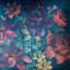 Floral Teal/Pink/Purple Square Throw-600444617