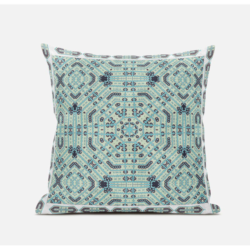 Coussin en suède avec fermeture à glissière Wreath Palace, 20 po x 20 po, Vert