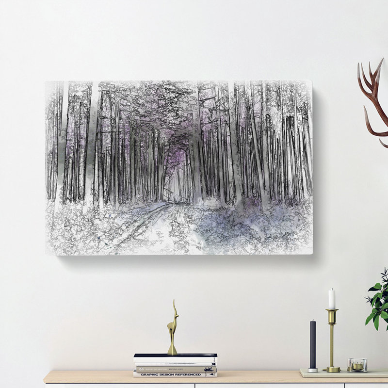 Path Through A Purple Forest - Wrapped Canvas, 50cm H x 76cm W x 3cm D