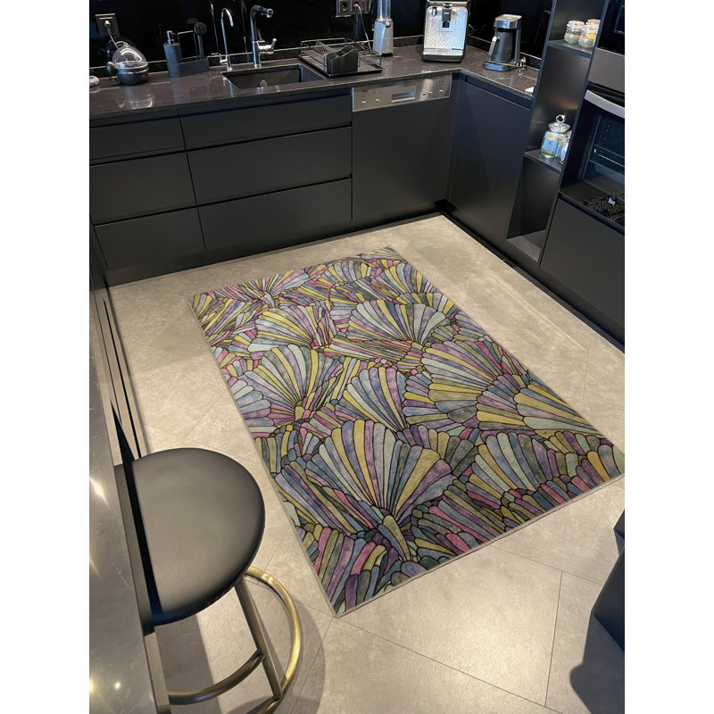 Mira Multi-Colored Mixed Shape Abstract Patterned Creative Modern Decorative Rug, Rectangle 3'3.37" x 4'11.06"