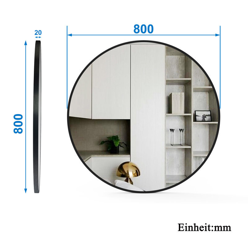 Hyginos Round Wall Vanity Mirror, 80cm H x 80cm W