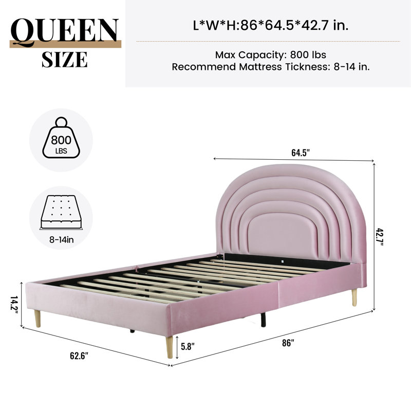 Halis Upholstered Scalloped Bed