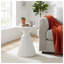 Table d'appoint d'extérieur en marbre blanc texturé MGO