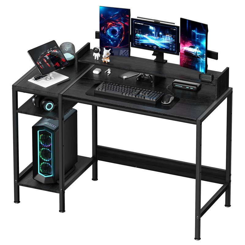 Metal Base Computer Desk, Black
