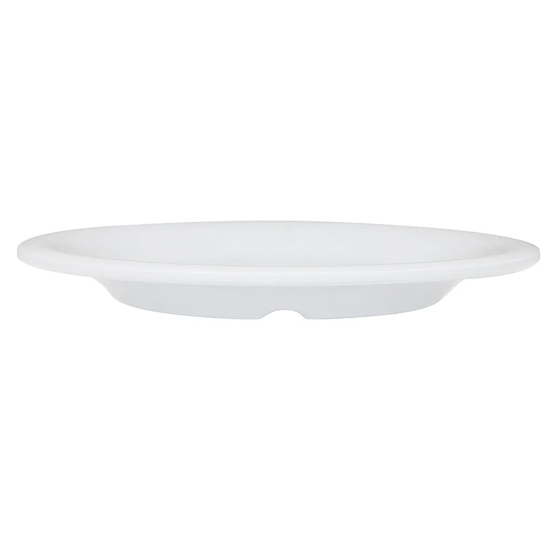 White Heavy-Duty Wide Rim Melamine Appetizer Plates, Set of 12