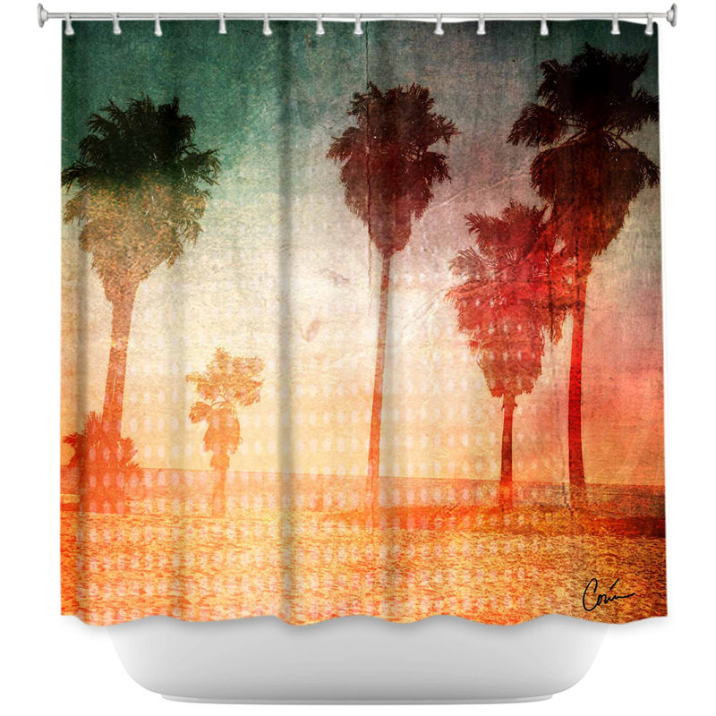 Rideau simple de douche pâle beach