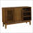 Sideboard Buffet Cabinet, 47.3" Farmhouse Fluted Storage with 2 Doors &amp; Solid Wood Feet, Walnut | MDF + Acacia