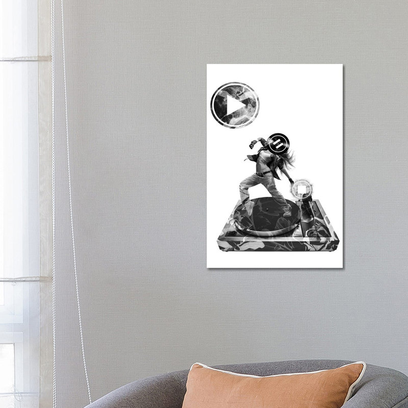 Play Pause Repeat 1 Piece Wrapped Canvas Wall Art, 66.04cm H x 45.72cm W x 1.91cm D