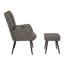 Chaise avec accoudoirs larges 28 po avec tabouret Lakara-1405915222