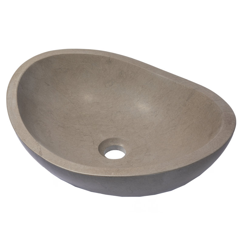 Eden Bath 14'' Gray Marble Oval Bathroom Sink