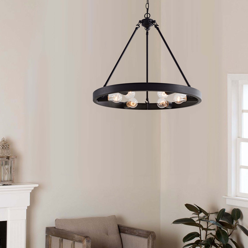 Lustre rustique en métal 6 lumières Fallan