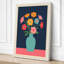 Blooms in Turquoise Modern - Wrapped Canvas-345106290-345106301