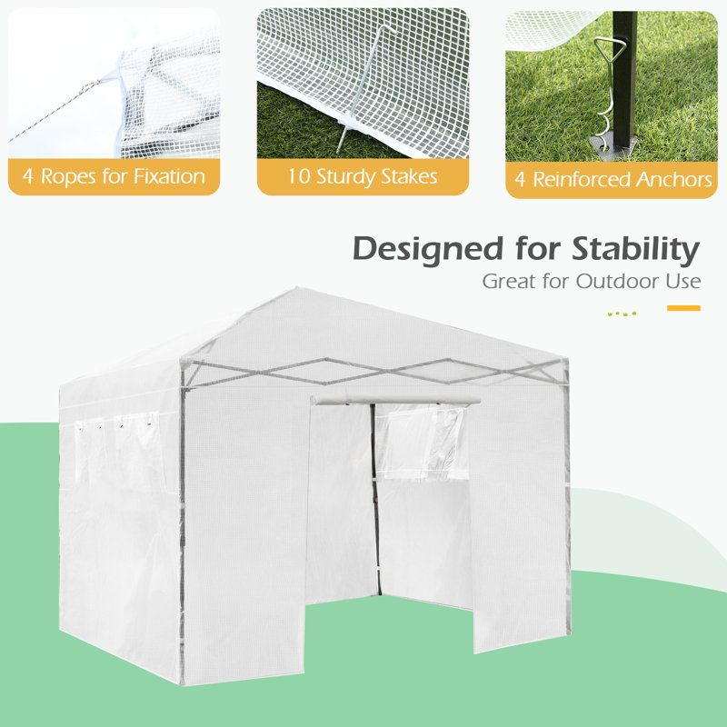 Bricyn 10 Ft W x 10 Ft D Mini Greenhouse