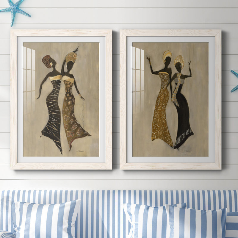 «Celebration I», ensemble de 2 reproductions d'art, H 37,5 po x l 55 po x P 1,5 po, Blanc, Papier encadré blanc