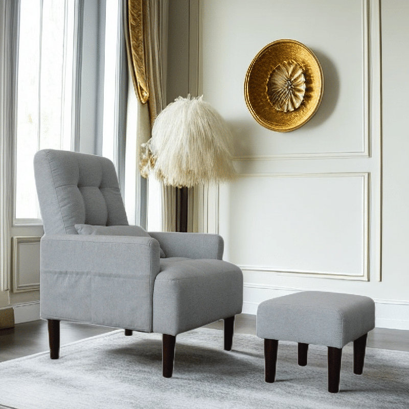 Méridienne convertible avec repose-pieds Sleeper, Gris