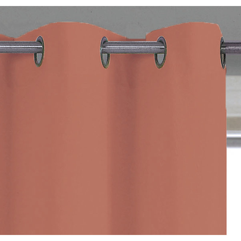Panneau de rideau simple semi-transparent Simoes, Corail
