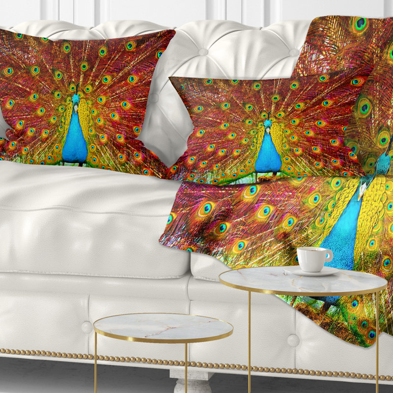 Coussin de danse animal peacock, H 12 po x l 20 po