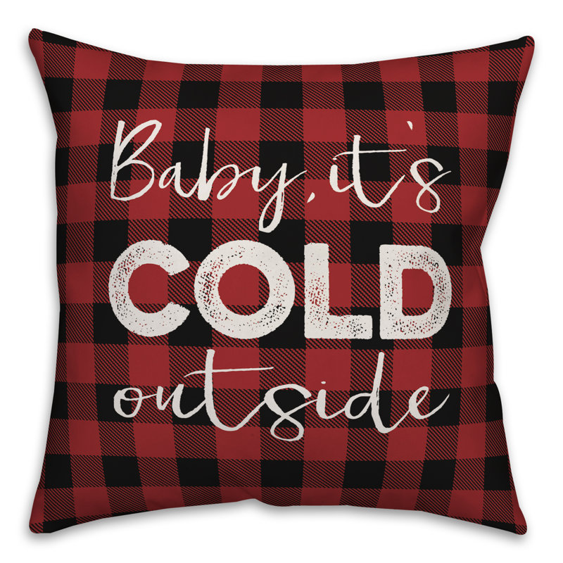  Housse de coussin Baby It's Cold, 16 po x 1 po, Polyester/ Bourre en polyester