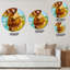 Horloge murale moderne brune et turquoise-1051443316