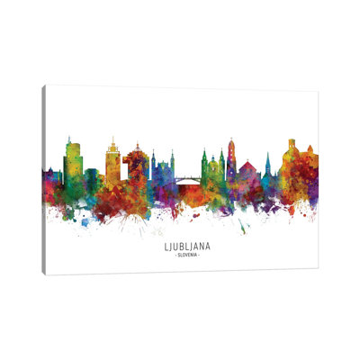 " Ljubljana Slovenia Skyline " by Michael Tompsett Painting Print