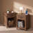 18'' Farmhouse Nightstand With Built-In Charging Station And USB-C Ports, Modern Two-Tone End Table In Walnut-782617754-782617751
