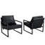 Structure en cuir noir et métal noir - élégance minimaliste moderne, plan de posture assise ergonomique, 27 po x 29,7 po x 29,6 po, conception coussinée, intégrité structurelle, adaptable à différents décors