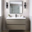 Meuble-lavabo suspendu de 91 cm (36 po), armoire en mélamine de bois avec lavabo intégré en résine et carbonate de calcium, préassemblé-729679325-729679326
