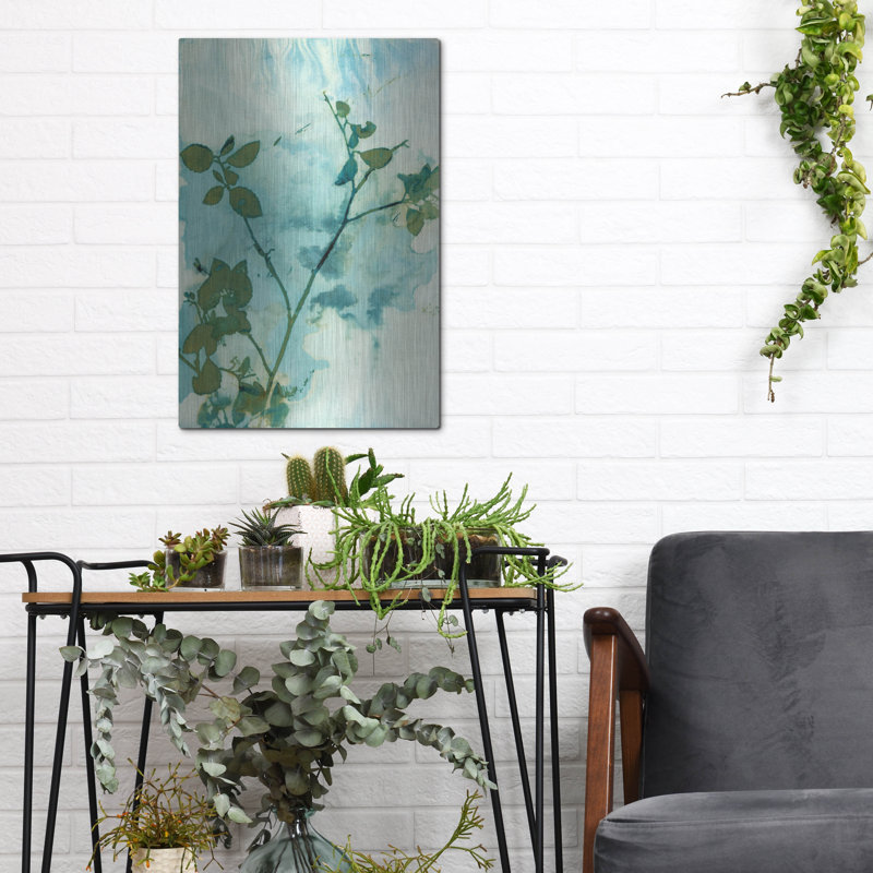 Ivy Bronx «Leaves and Sky» par Krista Mccurdy, art mural en métal, H 16 po x l 12 po