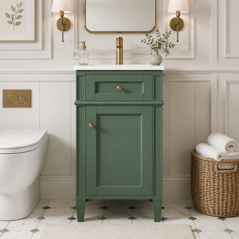 Meuble-lavabo de 40 cm avec lavabo, meuble-lavabo moderne