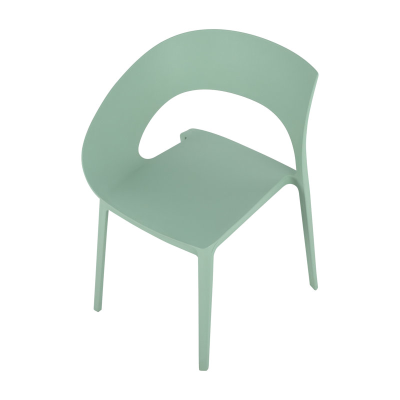 Ensemble de 4 chaises d'appoint modernes PP, Vert