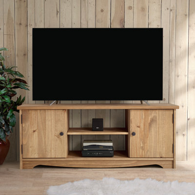 Meuble télé en bois massif pour téléviseur de 58 po ou moins Piumafua
