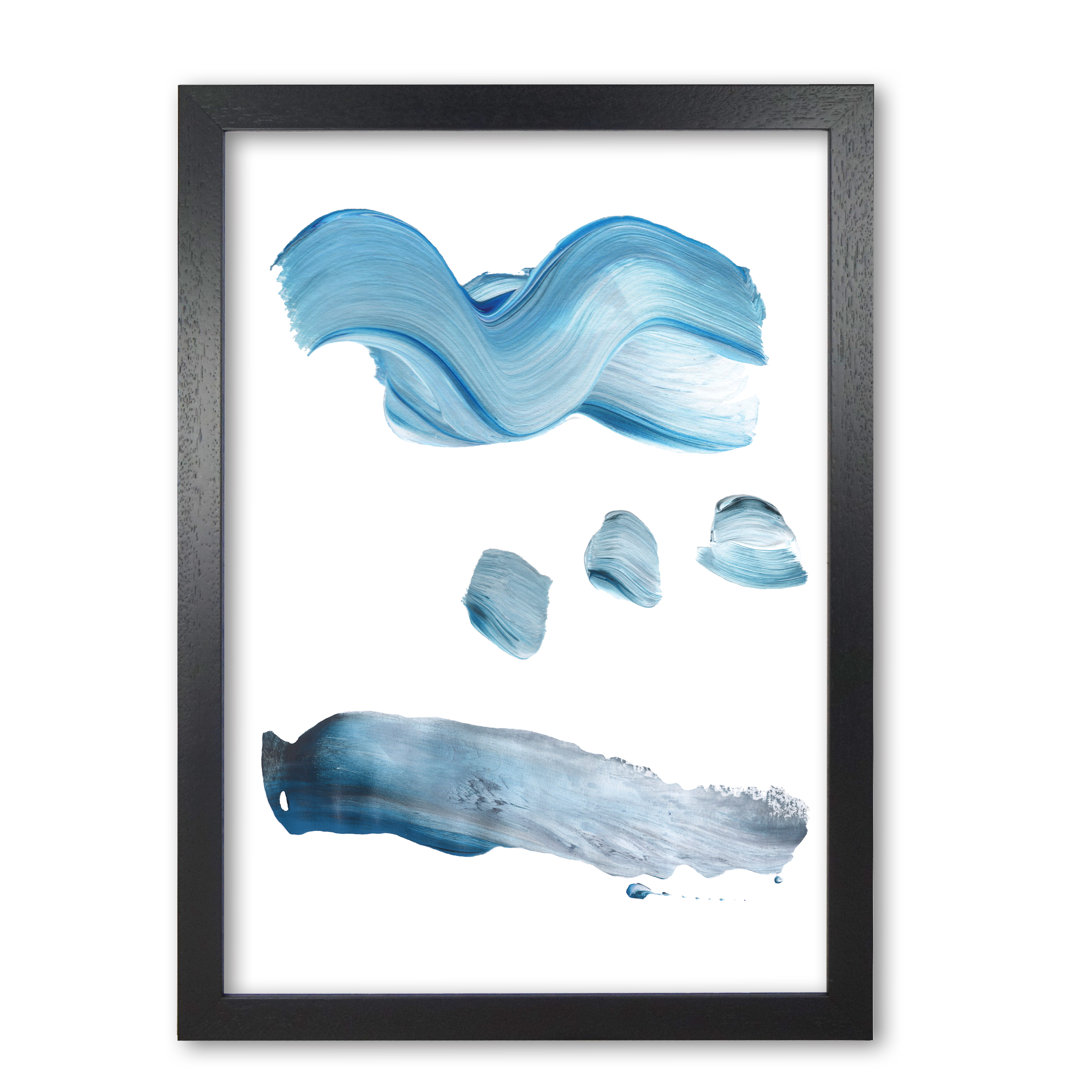 Light Blue Abstract Paint Strokes - Graphic Art Print on Paper