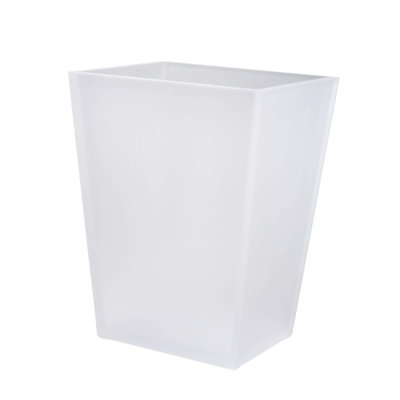 Mike + Ally Luxury Ice Lucite Wastebasket for Bathroom & Bedroom