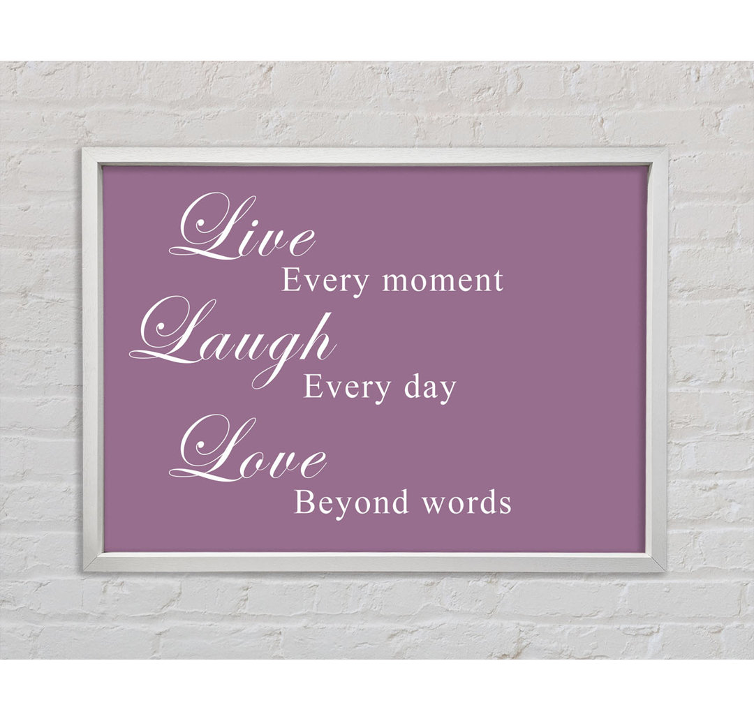 Love Quote Live Laugh Love Green - Einzelbildrahmen Kunstdrucke auf Leinwand