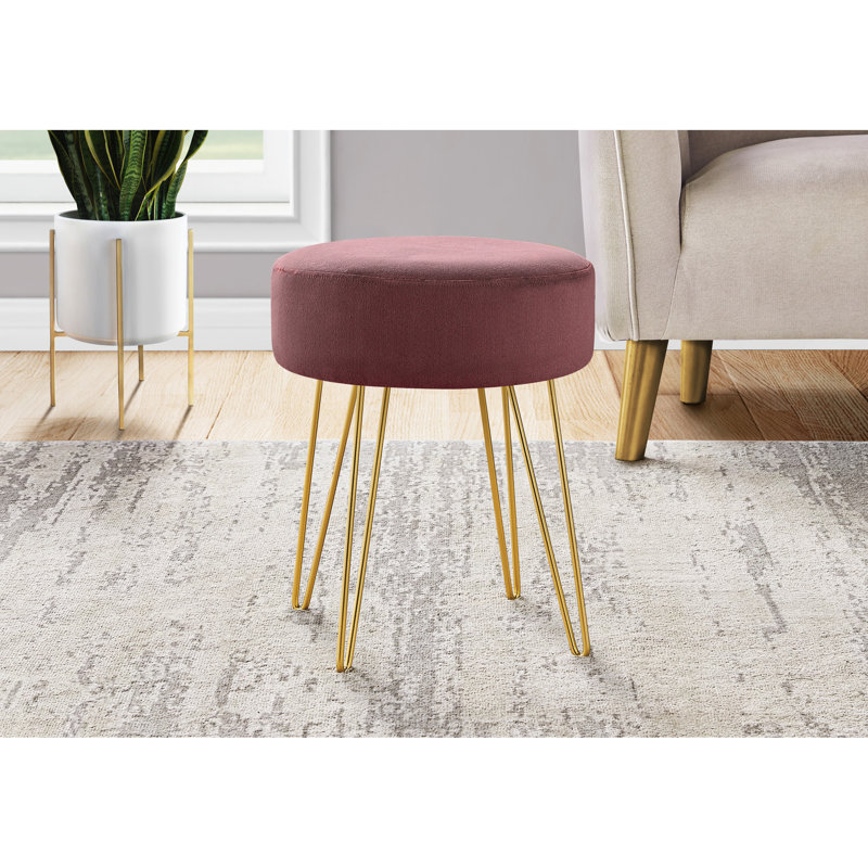 Tissu rose moderne avec pieds dorés - Repose-pieds pour plusieurs pièces Utilisation quotidienne confortable