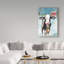 «Country Barn Christmas With Wreath», reproduction de peinture acrylique sur toile tendue-33556671