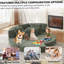 Canapé-lit 78,5 pouces en velours côtelé semi-circulaire 2 en 1, avec coussin pour le cou et cinq coussins décoratifs dans le salon-59625627-59625628