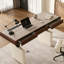 Bureau en pierre frittée électrique à hauteur réglable en noyer, bureau d'ordinateur de bureau à domicile-946112395