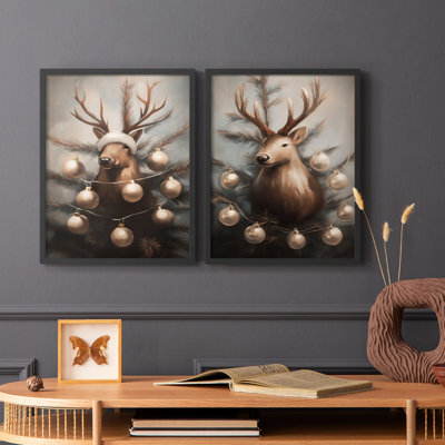 Art des Fêtes de Noël - Série 2-CXLIX - Reproduction encadrée de qualité supérieure - Prêt à être accroché - Aucun clou requis - Aucun clou requis