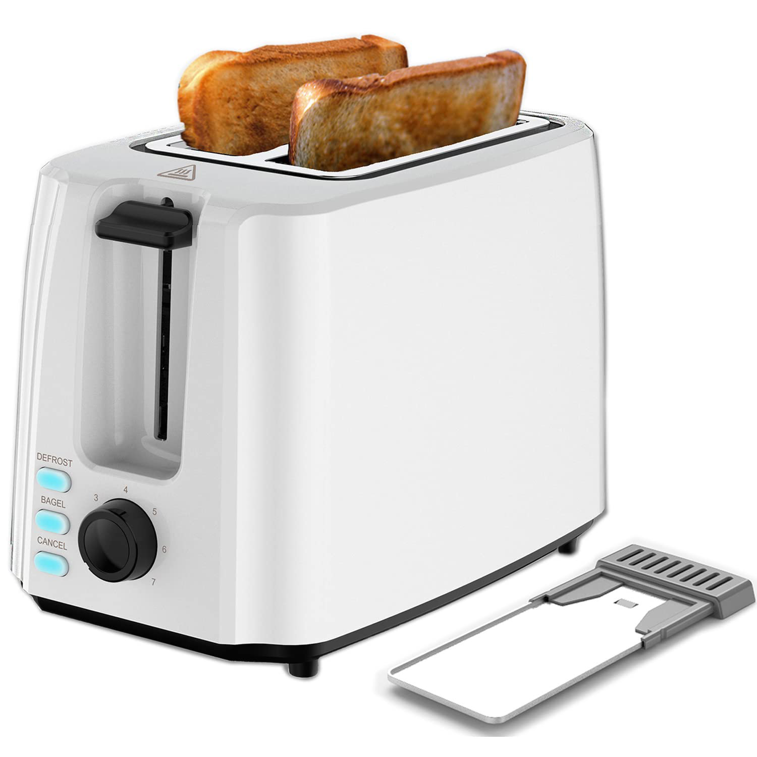 Toaster 2 Slice - Black Toaster Best Rated Prime Wide Slot 2 slice Toaster  Bagel Function, 7 Bread Shade Settings, Removable Crumb Tray Compact