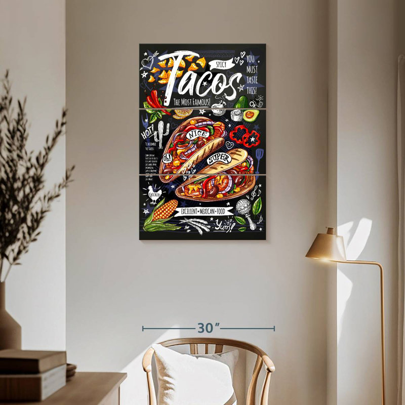 Yarlin Spicy Tacos, 57" H x 36" W