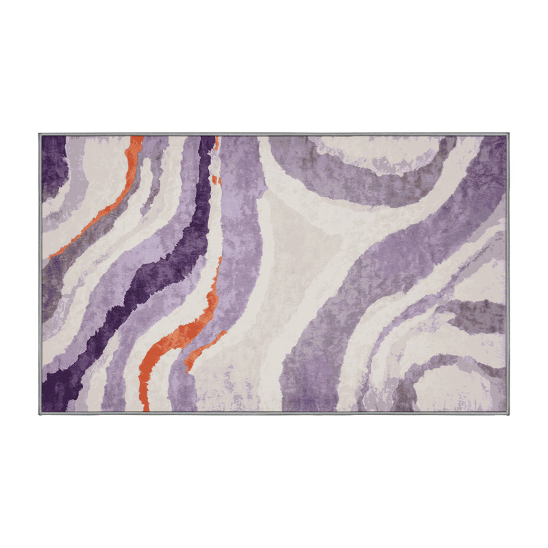 Machine Washable Gray Area Rug, Runner 2' x 5'