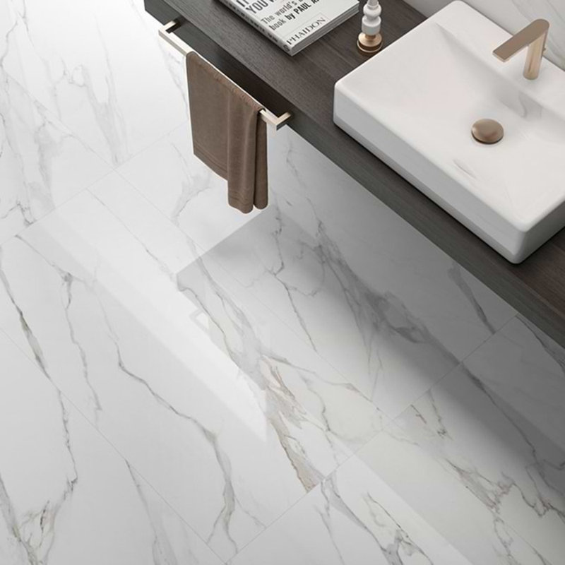Minera 24X48 Marble Look Polished Porcelain Tile, Aurora Gold