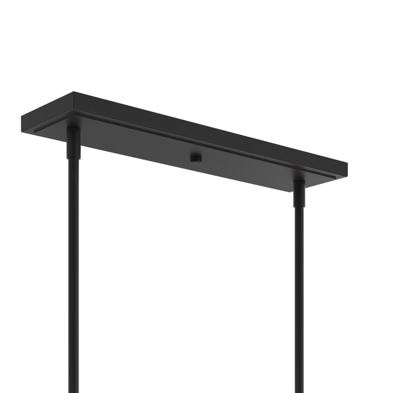 Lustre linéaire à six lumières Rigsby, Noir mat avec or brossé